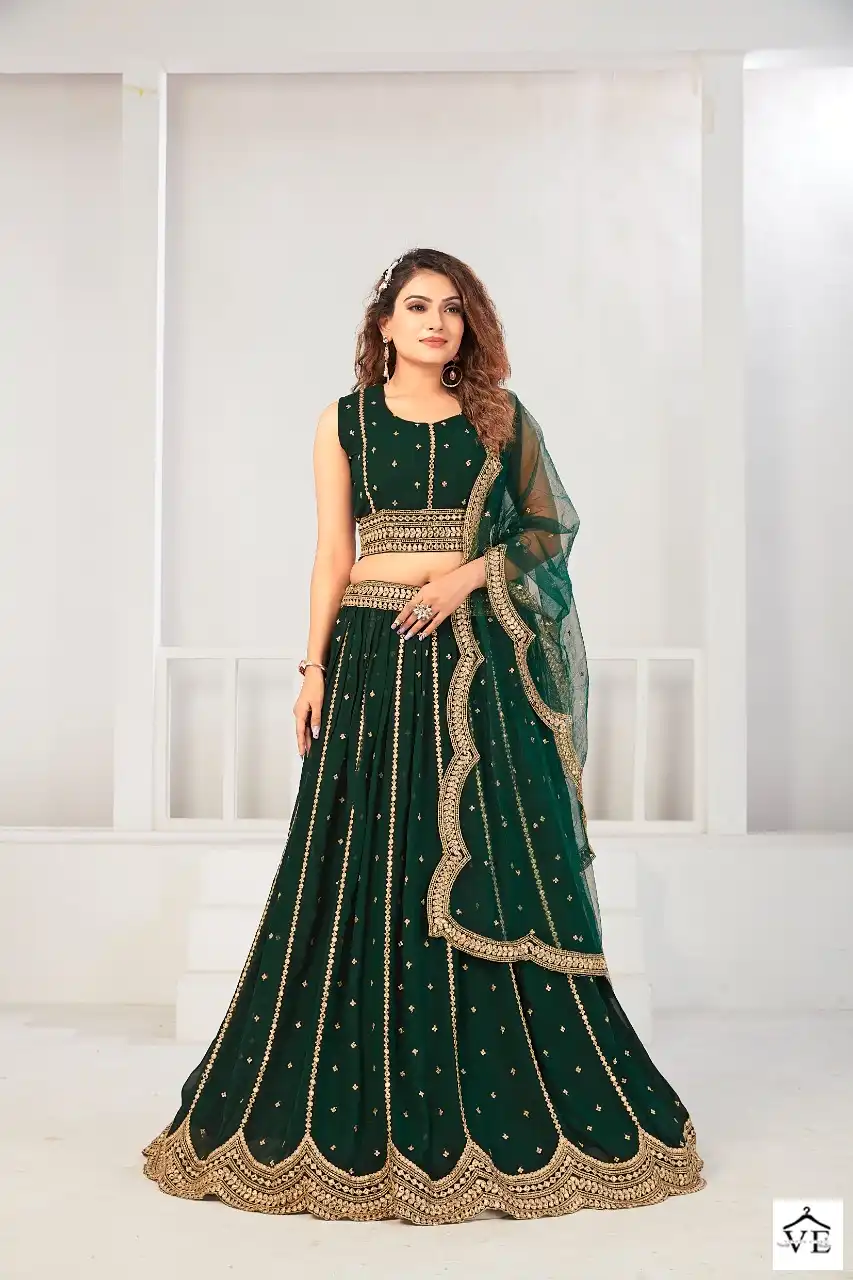 Amoha C-1964 Viscose Georgette Wholesale Lehenga Catalog — Wholesale Lehenga, MPA wholesale from Surat - Gallery Image 3