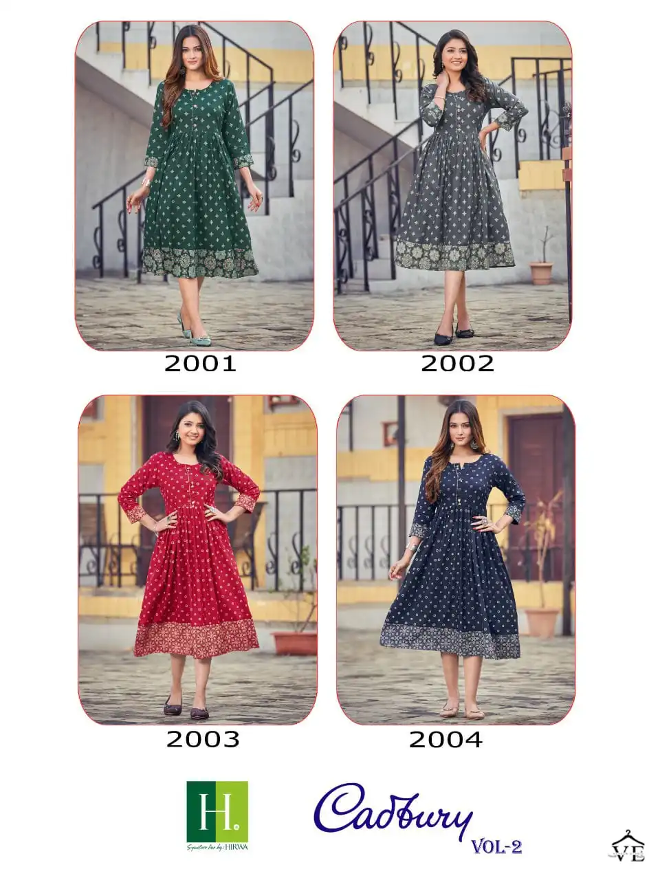 Hirwa Cadbury Vol 2 Heavy Quality Rayon Wholesale Kurti Catalog — Wholesale Kurtis, MPA wholesale from Surat — view 5
