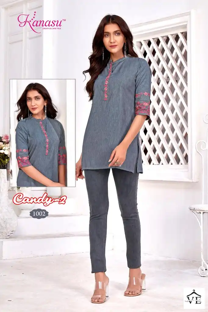 Kanasu Candy Vol-2 Heavy Reyon Wholesale Kurti Catalog — Wholesale Kurtis, MPA wholesale from Surat — view 5