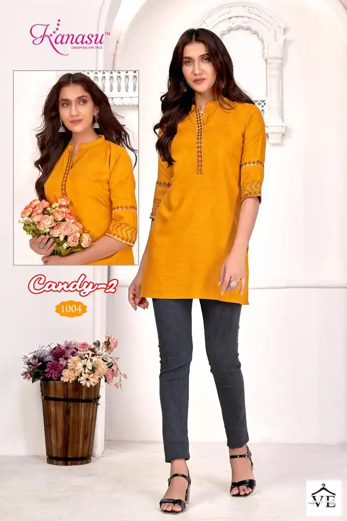 Kanasu Candy Vol-2 Heavy Reyon Wholesale Kurti Catalog — Wholesale Kurtis, MPA wholesale from Surat — view 6