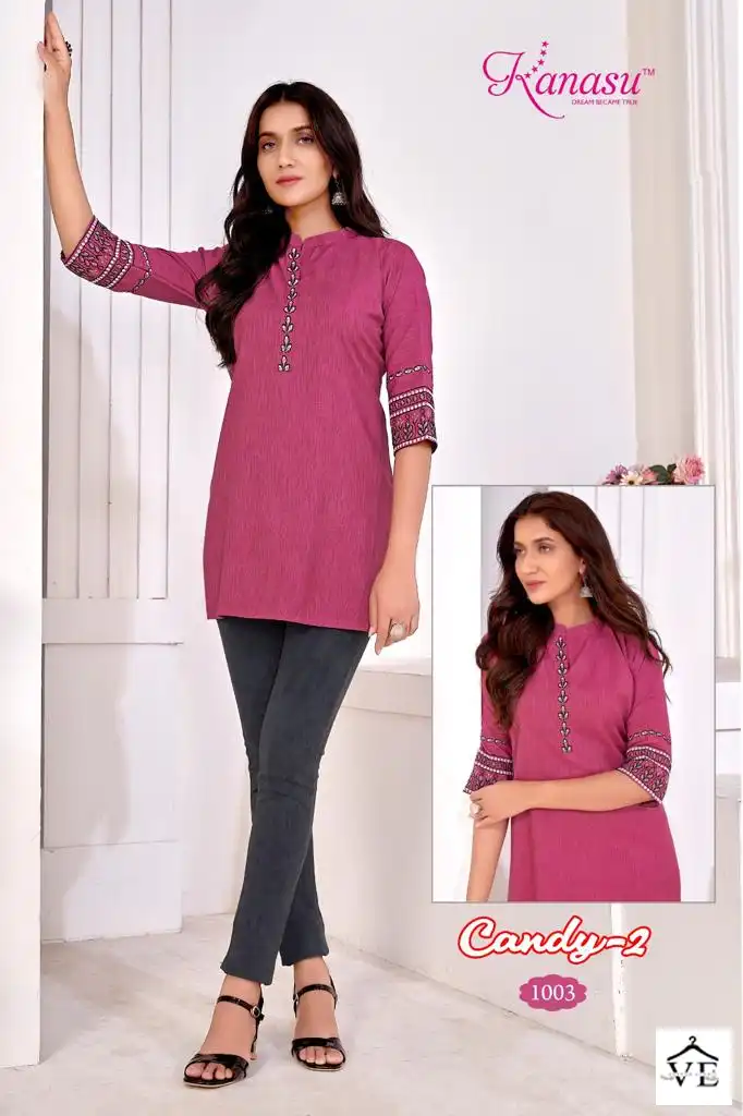 Kanasu Candy Vol-2 Heavy Reyon Wholesale Kurti Catalog — Wholesale Kurtis, MPA wholesale from Surat — view 7