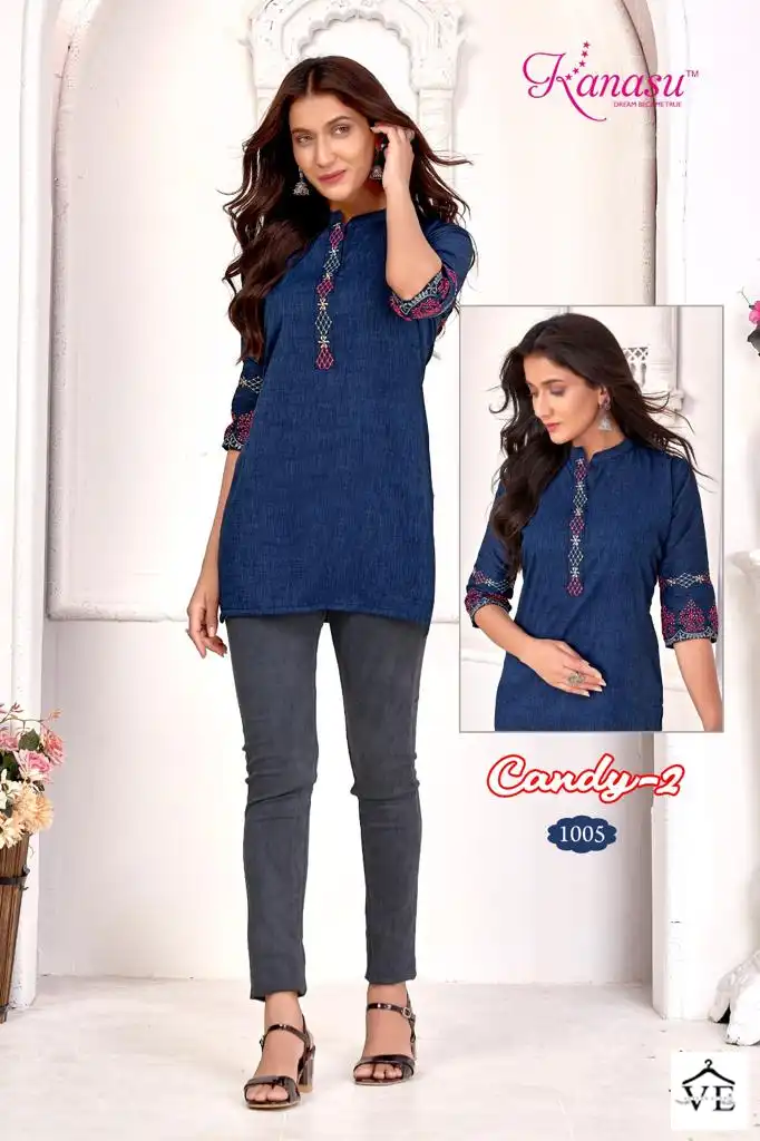 Kanasu Candy Vol-2 Heavy Reyon Wholesale Kurti Catalog — Wholesale Kurtis, MPA wholesale from Surat — view 2