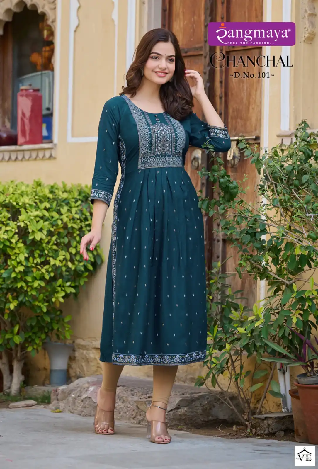 Rangmaya Chanchal Rayon Wholesale Nyra Cut Kurti Catalog — Wholesale Kurtis, MPA wholesale from Surat - Gallery Image 4