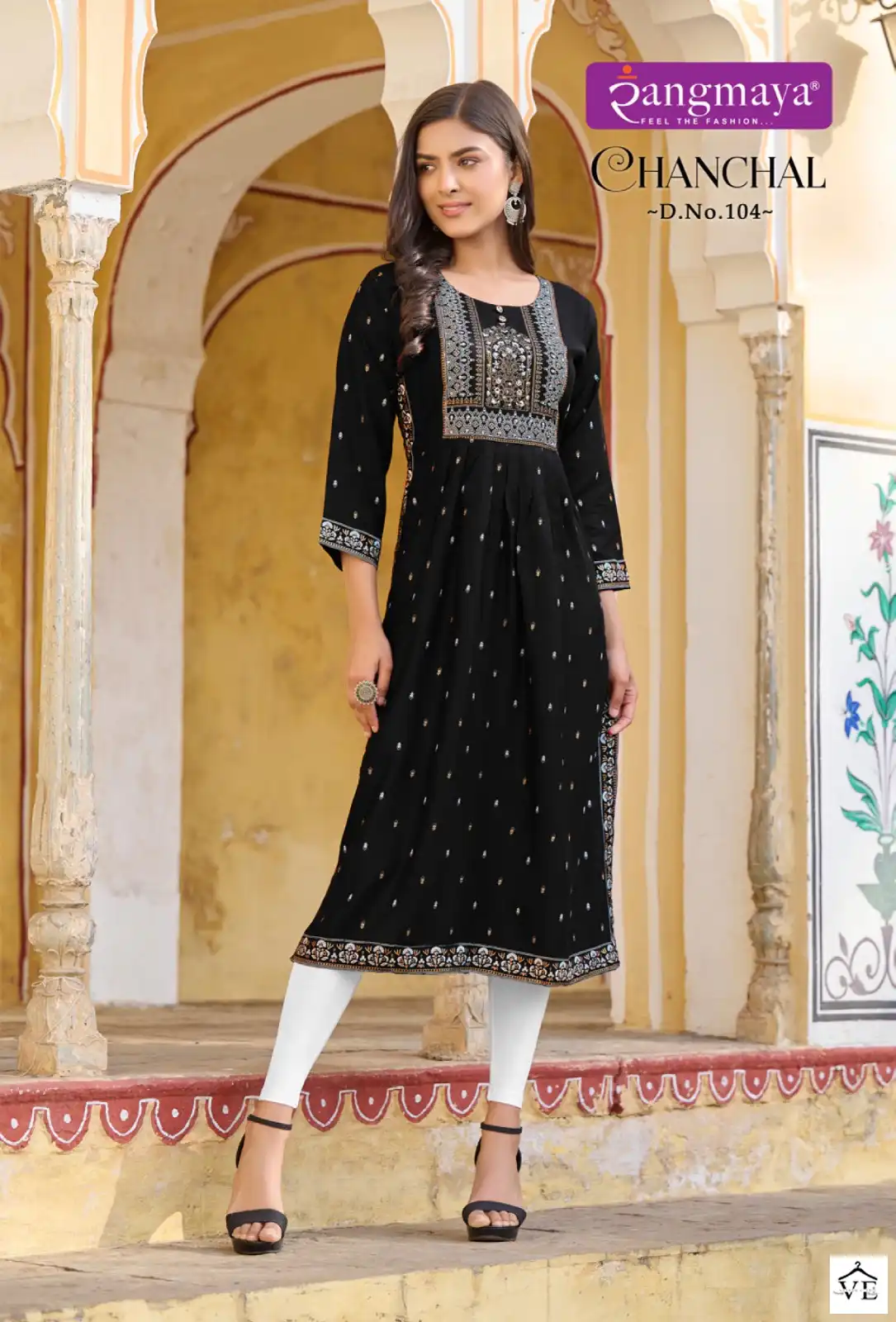 Rangmaya Chanchal Rayon Wholesale Nyra Cut Kurti Catalog — Wholesale Kurtis, MPA wholesale from Surat - Gallery Image 5