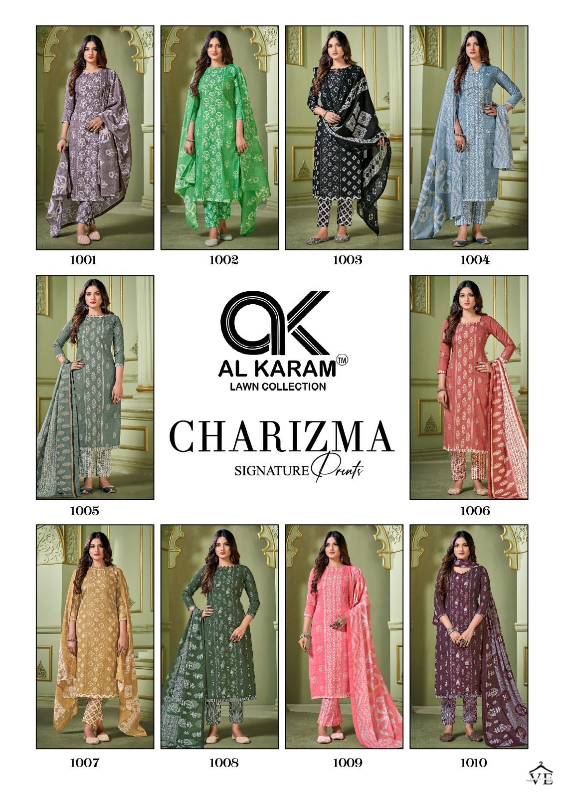 Al Karam Charizma Signature Print Cotton Wholesale Pakistani Salwar Suit Catalog — Wholesale Salwar Suits, Alkaram wholesale from Surat — view 11