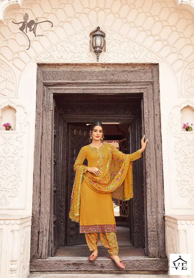 Radha Trendz Cherry Silk Vol-11 French Crepe Wholesale Designer Suits Catalog — Wholesale Salwar Suits, MPA wholesale from Surat — view 5