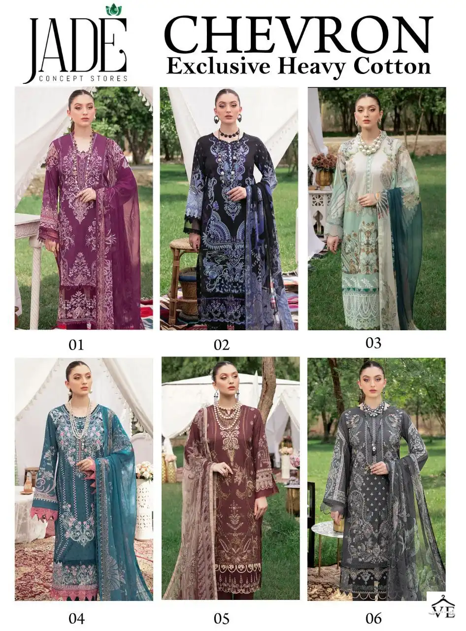 Jade Chevron Exclusive Heavy Lawn Collection Pure Heavy Lawn Wholesale Pakistani Suits Catalog — Wholesale Salwar Suits, MPA wholesale from Surat — view 13