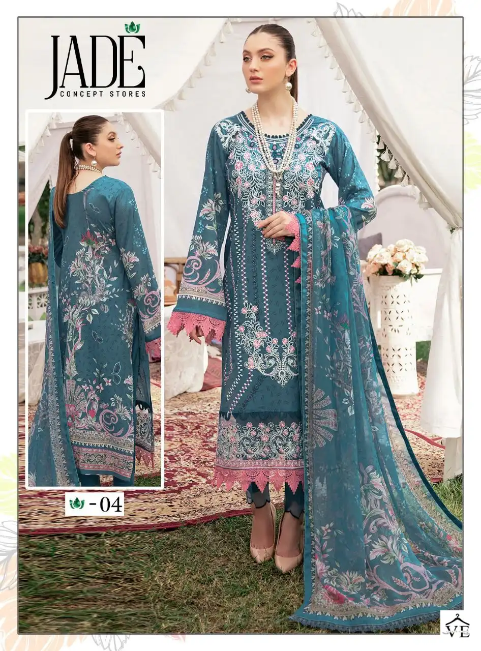 Jade Chevron Exclusive Heavy Lawn Collection Pure Heavy Lawn Wholesale Pakistani Suits Catalog — Wholesale Salwar Suits, MPA wholesale from Surat - Gallery Image 4