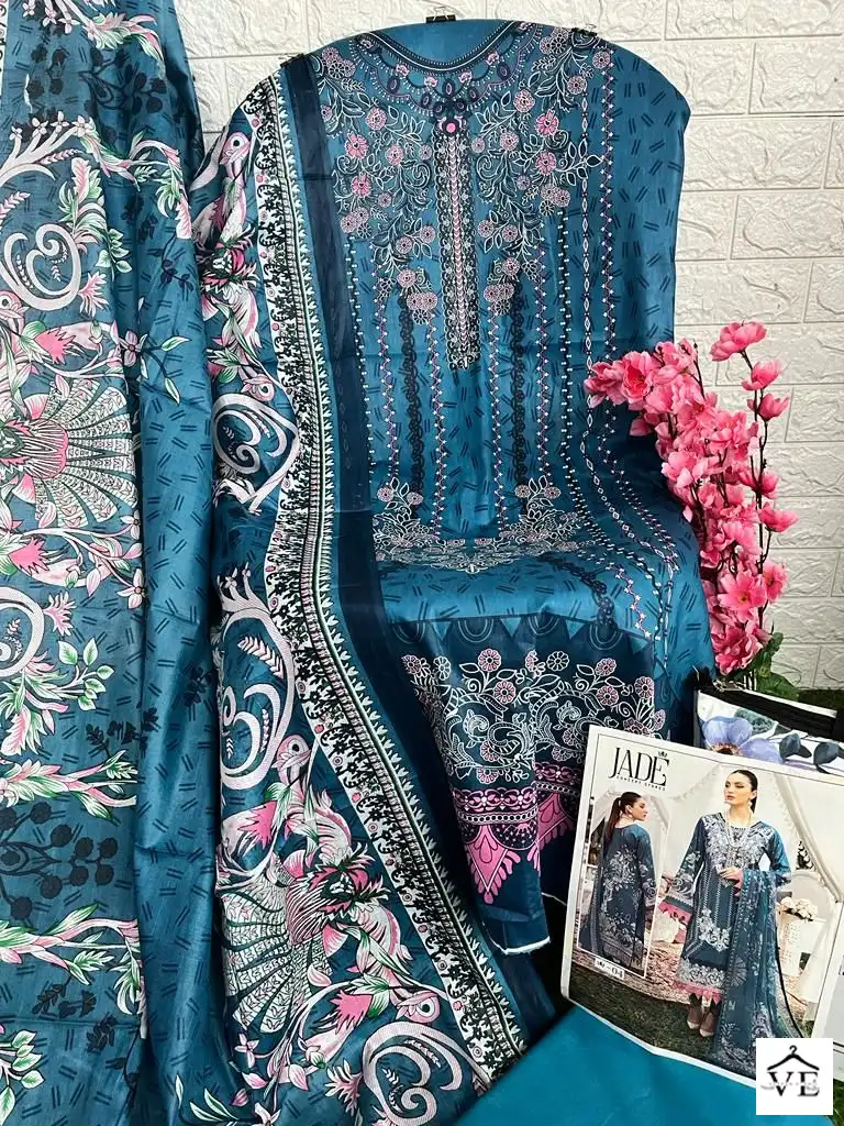 Jade Chevron Exclusive Heavy Lawn Collection Pure Heavy Lawn Wholesale Pakistani Suits Catalog — Wholesale Salwar Suits, MPA wholesale from Surat - Gallery Image 8