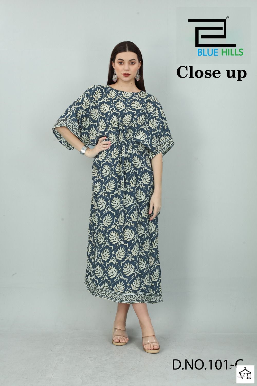 Blue Hills Close Up Vol 1 Crepe Wholesale Kaftan Style Kurtis Catalog — Wholesale Kurtis, MPA wholesale from Surat - Gallery Image 3