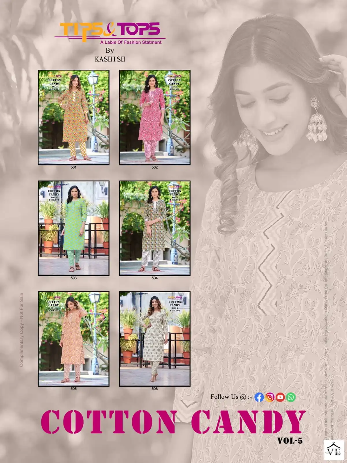 Tips &amp; Tops Cotton Candy Vol 5 Cotton Wholesale Kurti With Pant Catalog — Wholesale Kurtis, MPA wholesale from Surat — view 7