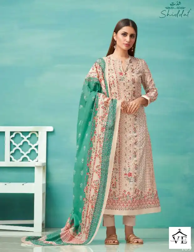 Shiddat Crosstitch Cotton Lawn Wholesale Salwar Suit Catalog — Wholesale Salwar Suits, MPA wholesale from Surat - Gallery Image 4