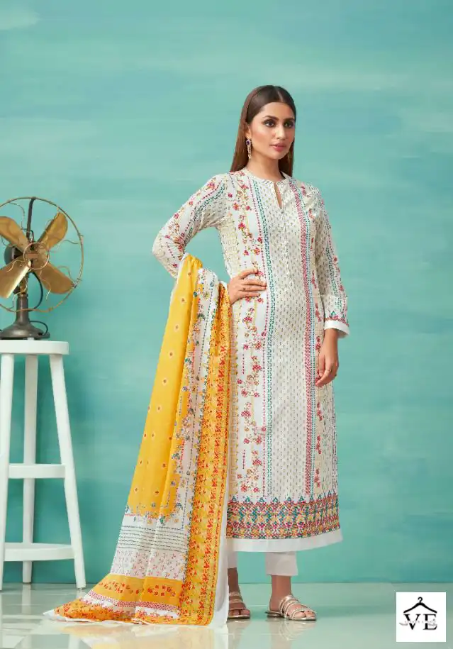 Shiddat Crosstitch Cotton Lawn Wholesale Salwar Suit Catalog — Wholesale Salwar Suits, MPA wholesale from Surat - Gallery Image 7
