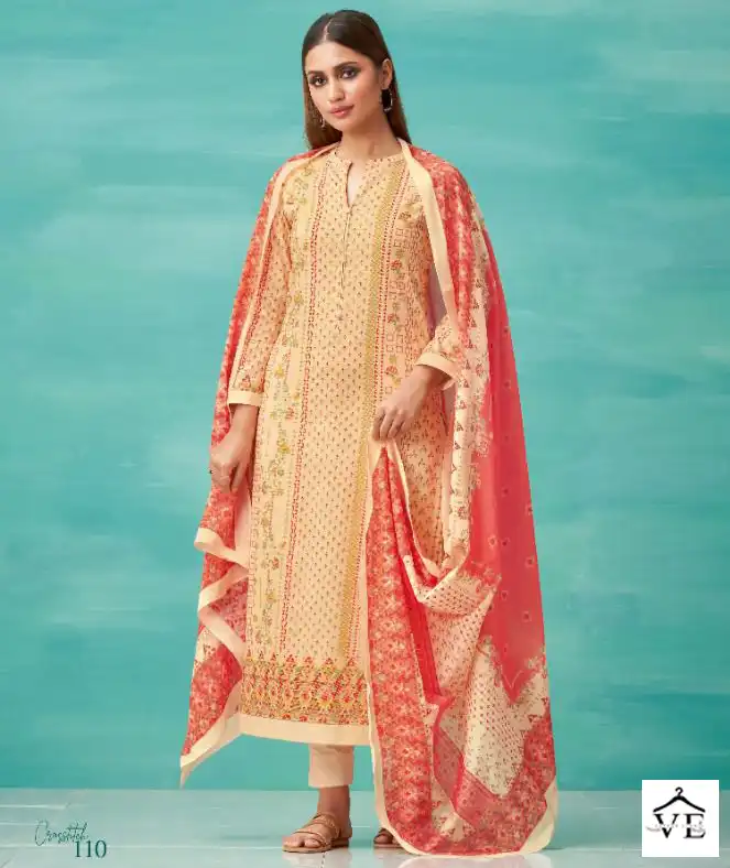 Shiddat Crosstitch Cotton Lawn Wholesale Salwar Suit Catalog — Wholesale Salwar Suits, MPA wholesale from Surat — view 1