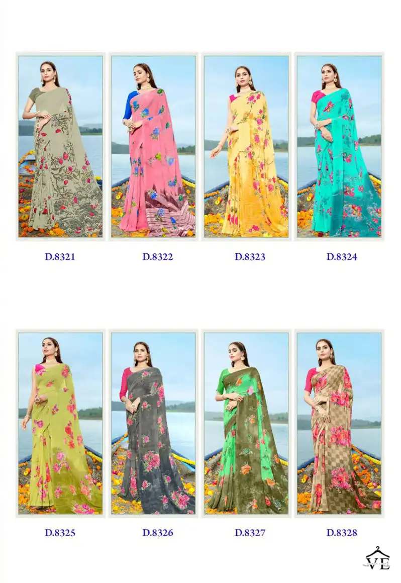 Ishika Crystal Georgette Wholesale Saree Catalog — Wholesale Sarees, MPA wholesale from Surat — view 9