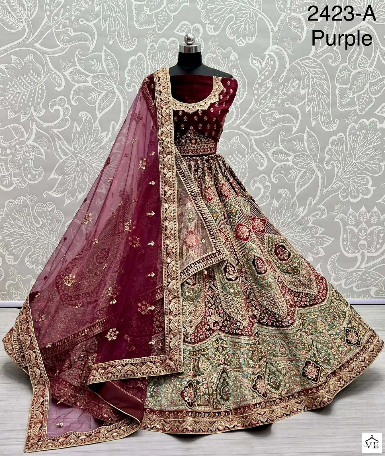 Arya 2423 Velvet Wholesale Bridal Lehenga Catalog — Wholesale Lehenga, MPA wholesale from Surat — view 14