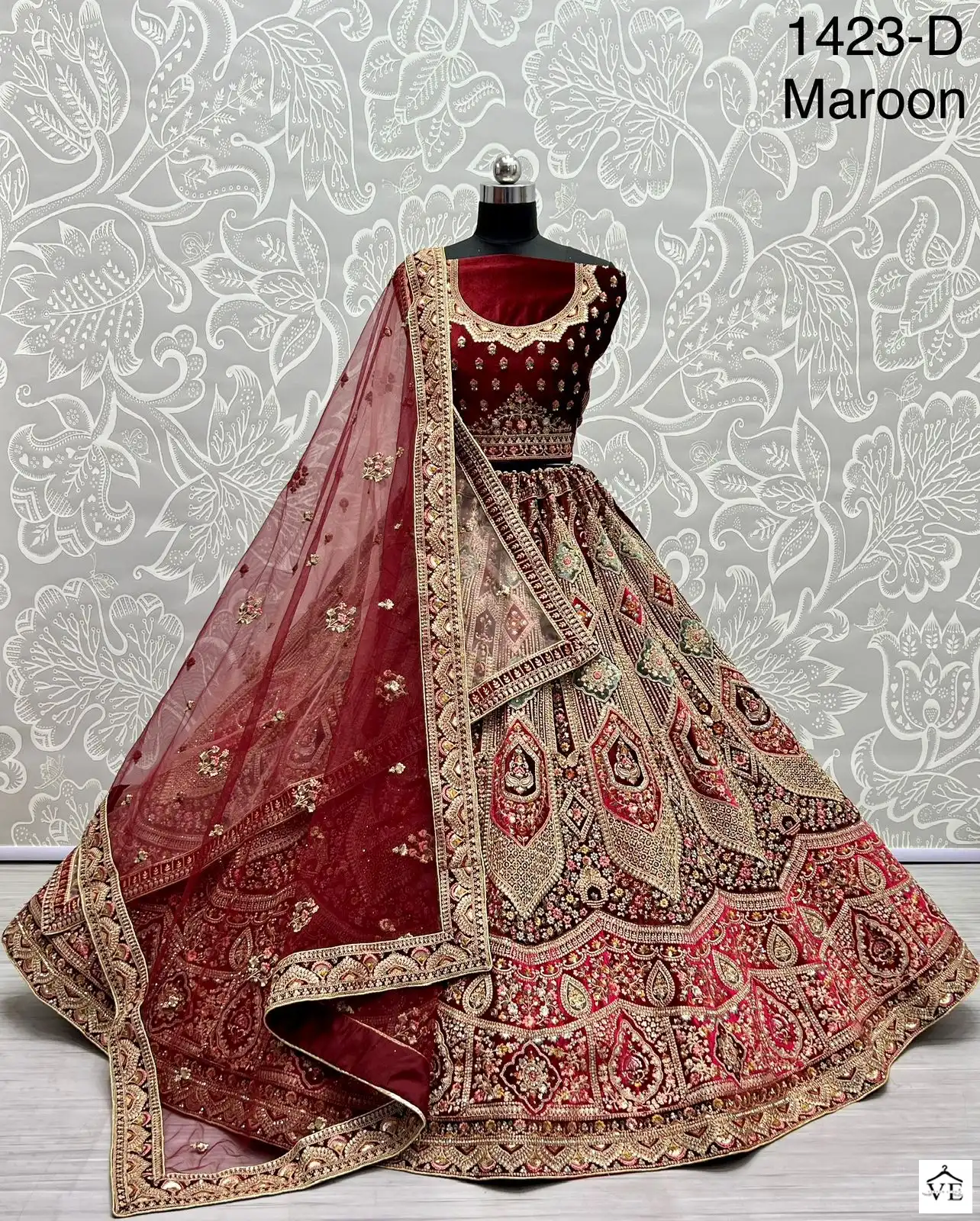 Arya 2423 Velvet Wholesale Bridal Lehenga Catalog — Wholesale Lehenga, MPA wholesale from Surat — view 10