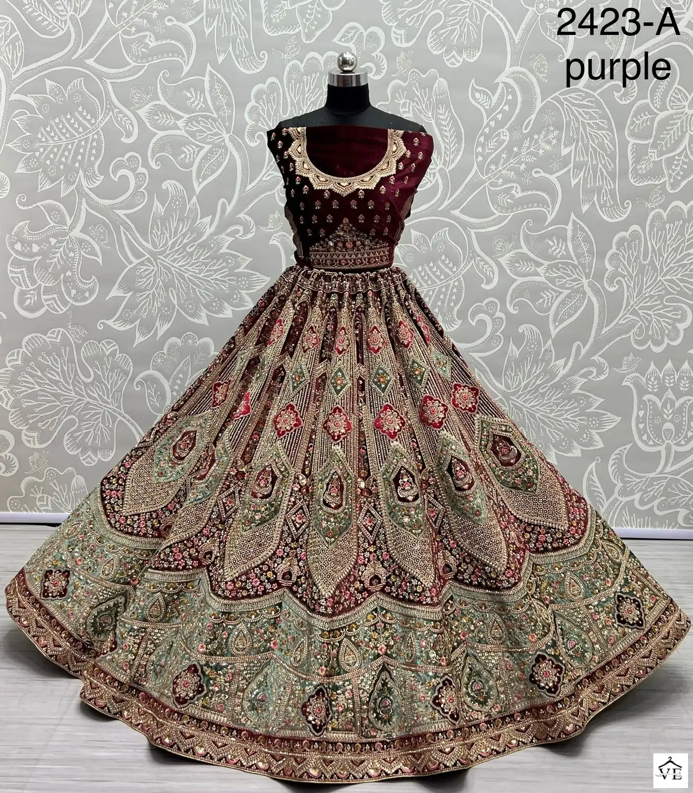 Arya 2423 Velvet Wholesale Bridal Lehenga Catalog — Wholesale Lehenga, MPA wholesale from Surat — view 15