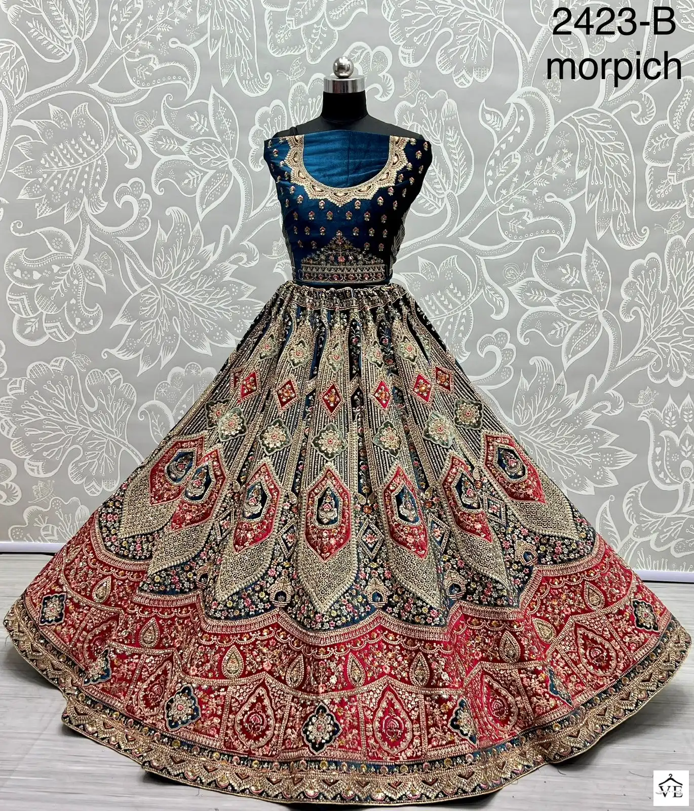 Arya 2423 Velvet Wholesale Bridal Lehenga Catalog — Wholesale Lehenga, MPA wholesale from Surat — view 2