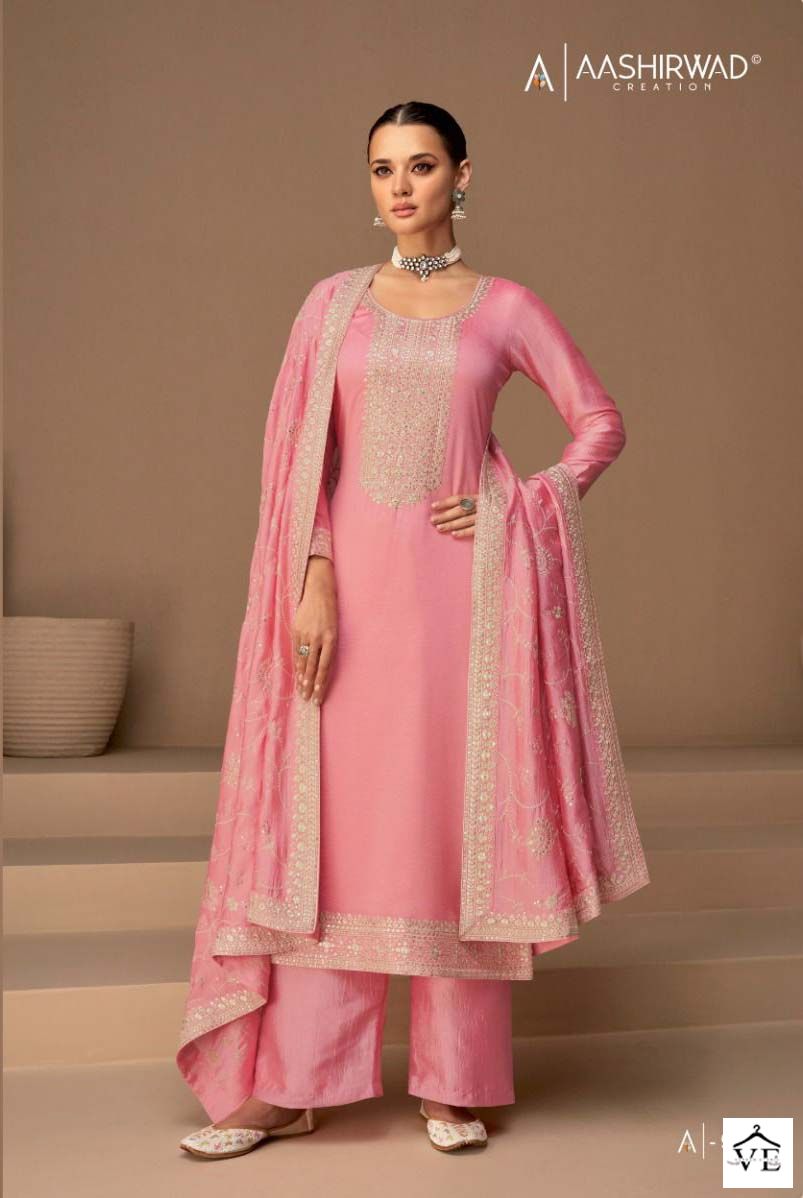 Aashirwad Dhaga Silk Wholesale Designer Salwar Suitr Catalog — Wholesale Salwar Suits, Aashirwad Creation wholesale from Surat - Gallery Image 2