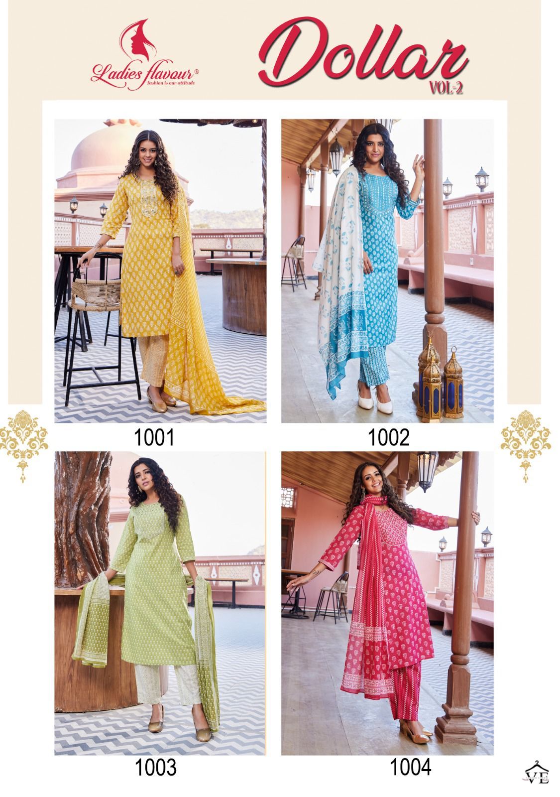 Ladies Flavour Dollar Vol 2 Cotton Wholesale Readymade Salwar Suitr Catalog — Wholesale Salwar Suits, MPA wholesale from Surat — view 6