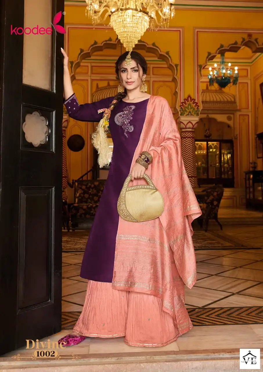 Koodee Devine-1 Heavy Chinon Wholesale Readymade Suits Catalog — Wholesale Salwar Suits, MPA wholesale from Surat - Gallery Image 2