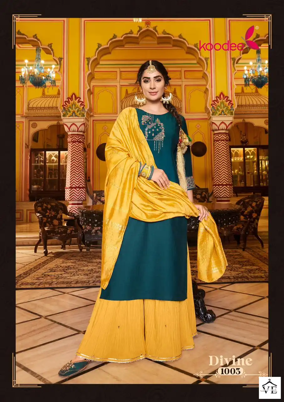 Koodee Devine-1 Heavy Chinon Wholesale Readymade Suits Catalog — Wholesale Salwar Suits, MPA wholesale from Surat - Gallery Image 4
