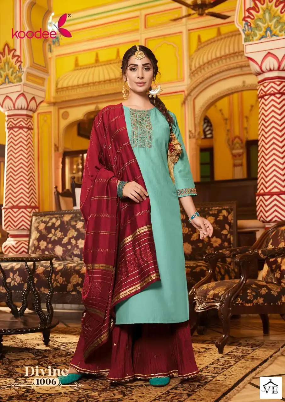 Koodee Devine-1 Heavy Chinon Wholesale Readymade Suits Catalog — Wholesale Salwar Suits, MPA wholesale from Surat - Gallery Image 6