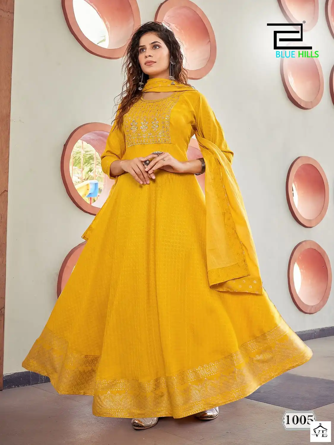 Blue Hills Dupatta City Rayon Dobby Wholesale Gown Catalog — Wholesale Salwar Suits, MPA wholesale from Surat - Gallery Image 4