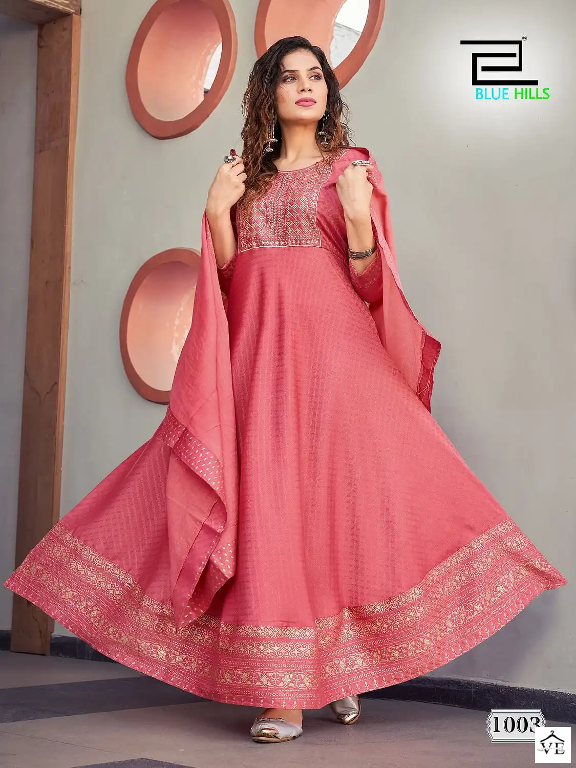 Blue Hills Dupatta City Rayon Dobby Wholesale Gown Catalog — Wholesale Salwar Suits, MPA wholesale from Surat - Gallery Image 5