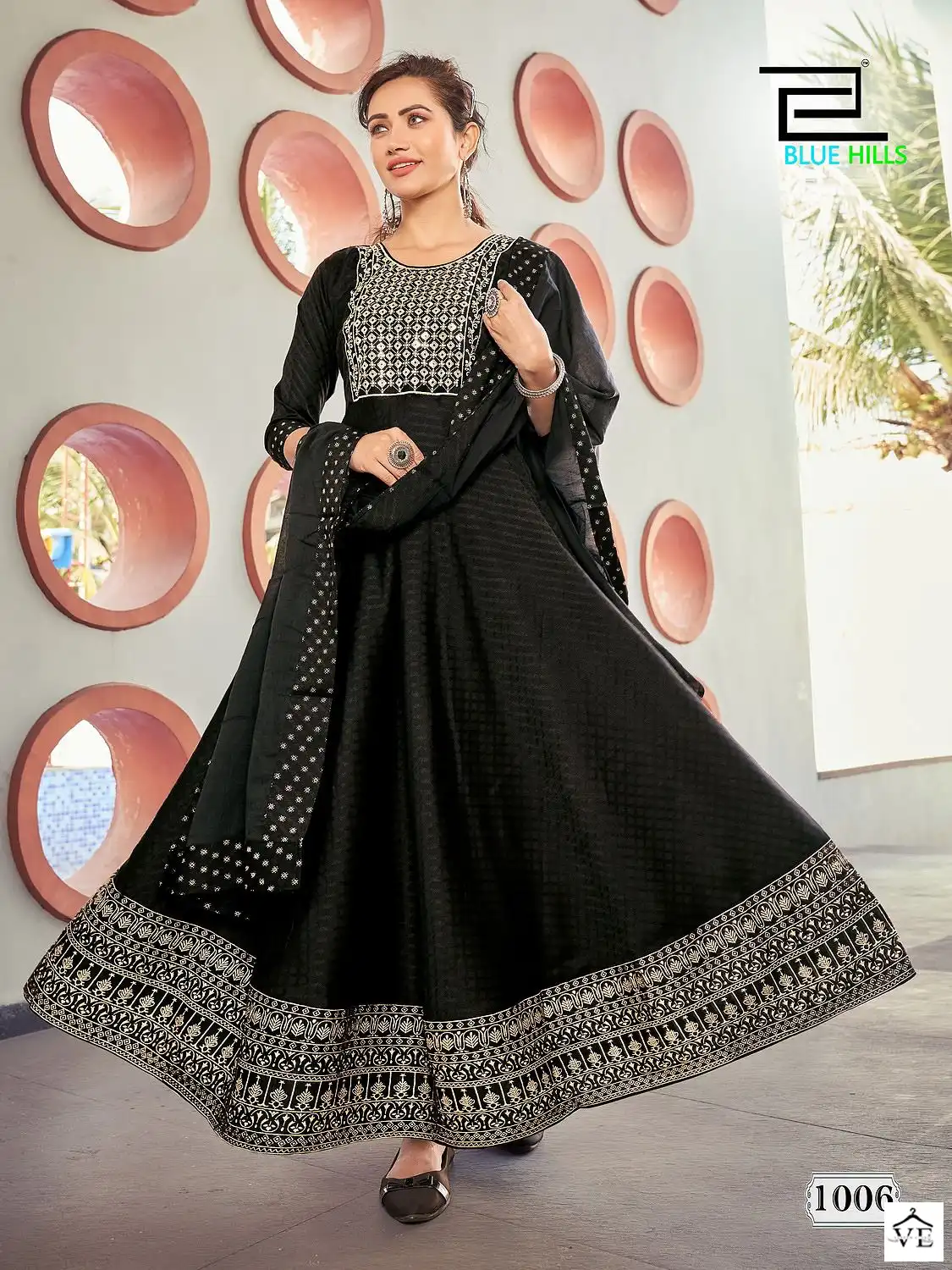 Blue Hills Dupatta City Rayon Dobby Wholesale Gown Catalog — Wholesale Salwar Suits, MPA wholesale from Surat - Gallery Image 6