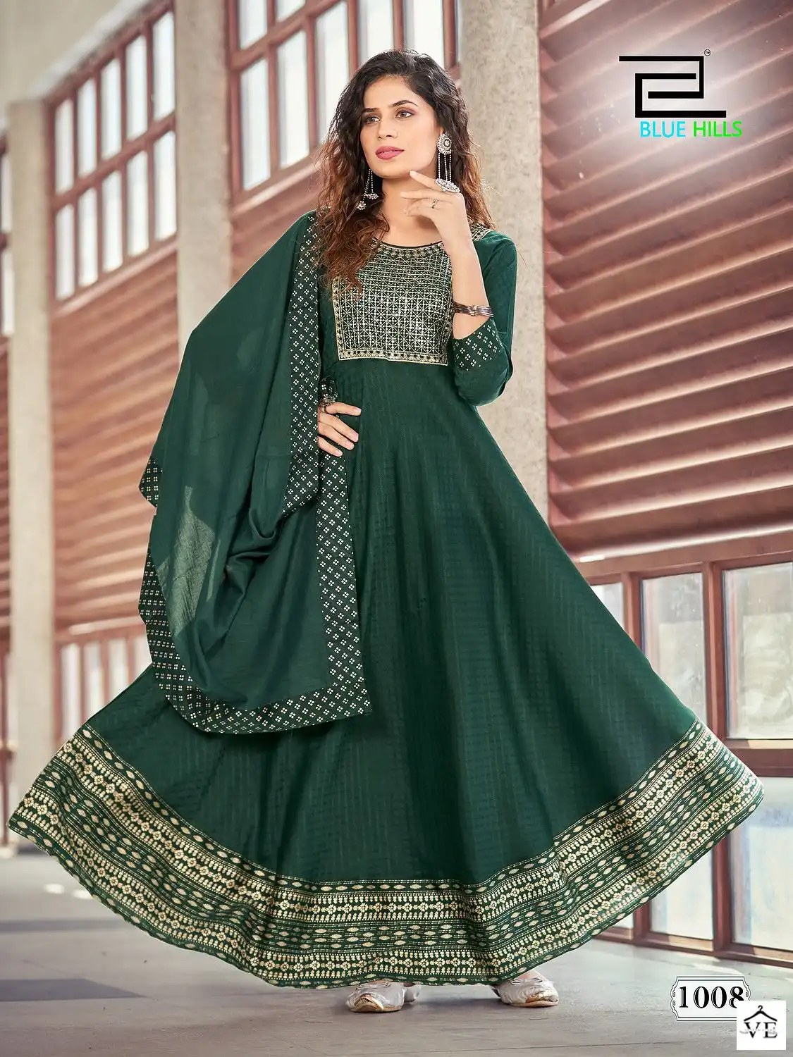 Blue Hills Dupatta City Rayon Dobby Wholesale Gown Catalog — Wholesale Salwar Suits, MPA wholesale from Surat - Gallery Image 2