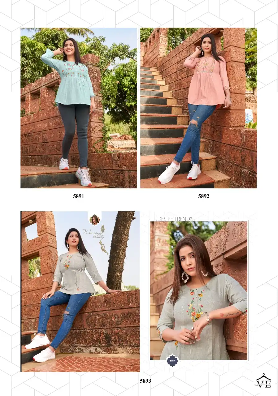 Yami Edge Rayon Base Self Weawing Wholesale Western Kurtis Catalog — Wholesale Kurtis, MPA wholesale from Surat - Gallery Image 8