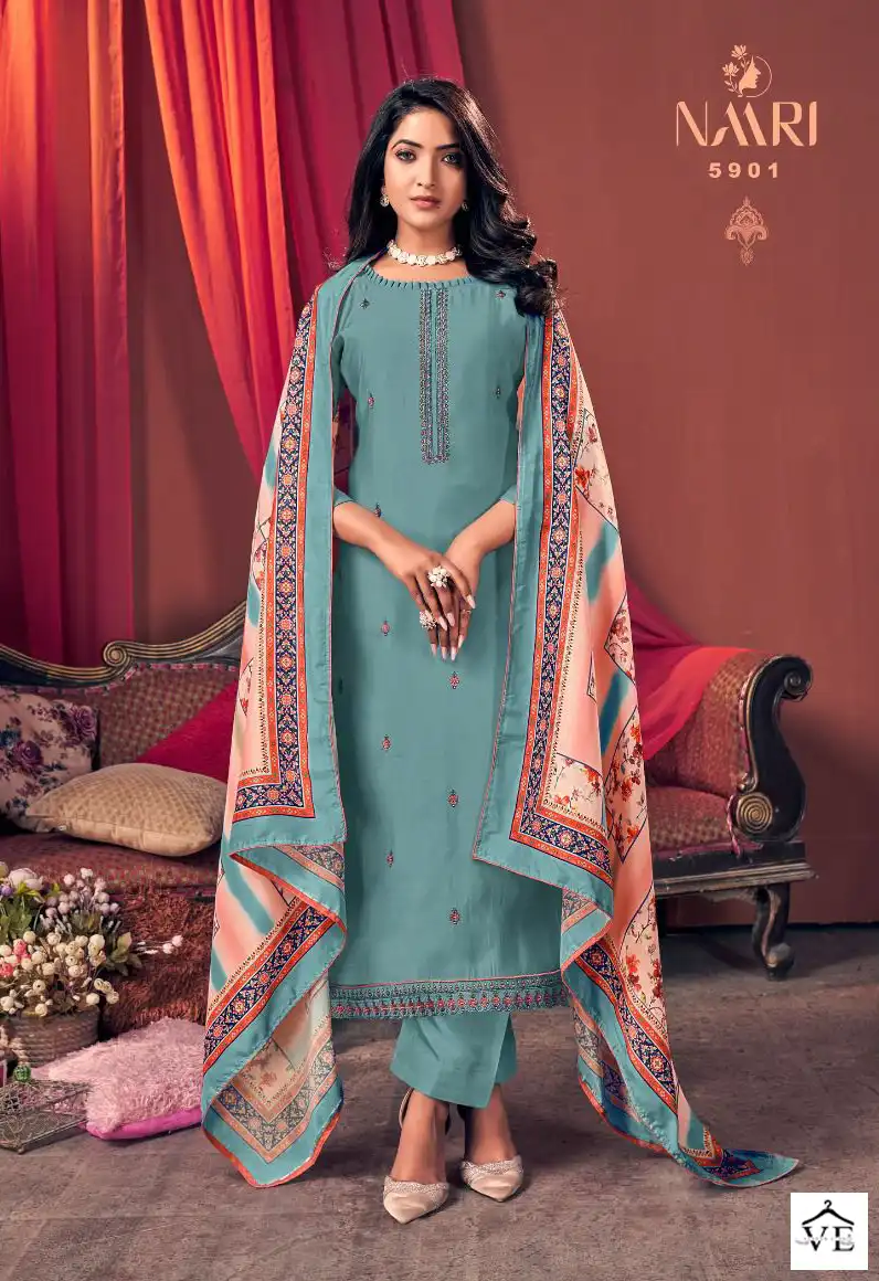Naari Elahi Pure Silk Wholesale Salwar Suit Catalog — Wholesale Salwar Suits, MPA wholesale from Surat - Gallery Image 4