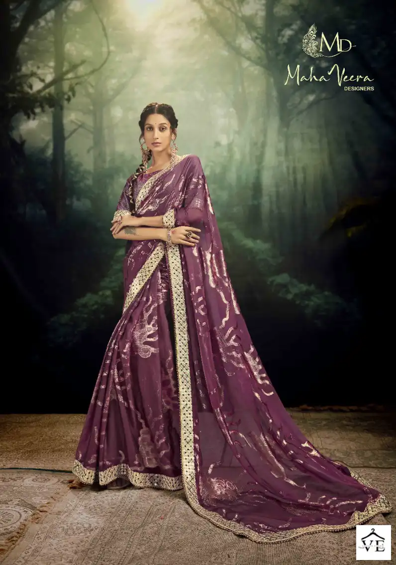 Mahaveera Elle Rangoli Jacquard Wholesale Designer Saree Catalog — Wholesale Sarees, MPA wholesale from Surat — view 6