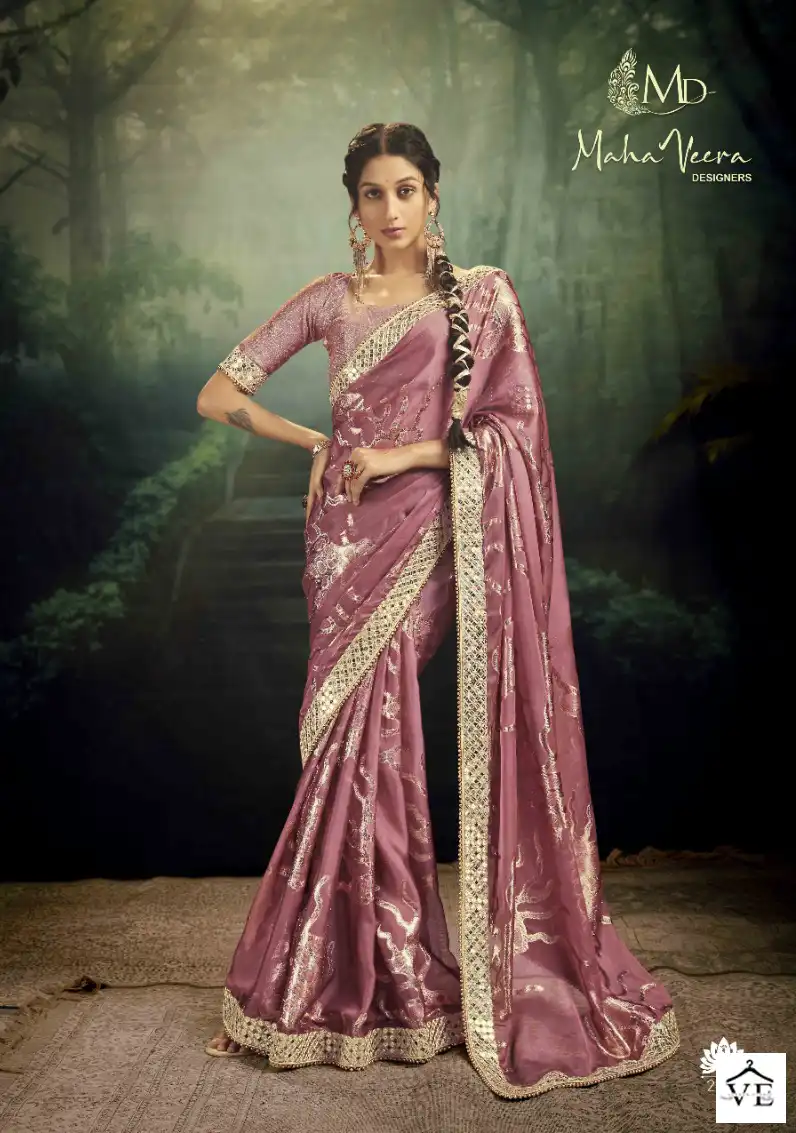Mahaveera Elle Rangoli Jacquard Wholesale Designer Saree Catalog — Wholesale Sarees, MPA wholesale from Surat — view 3