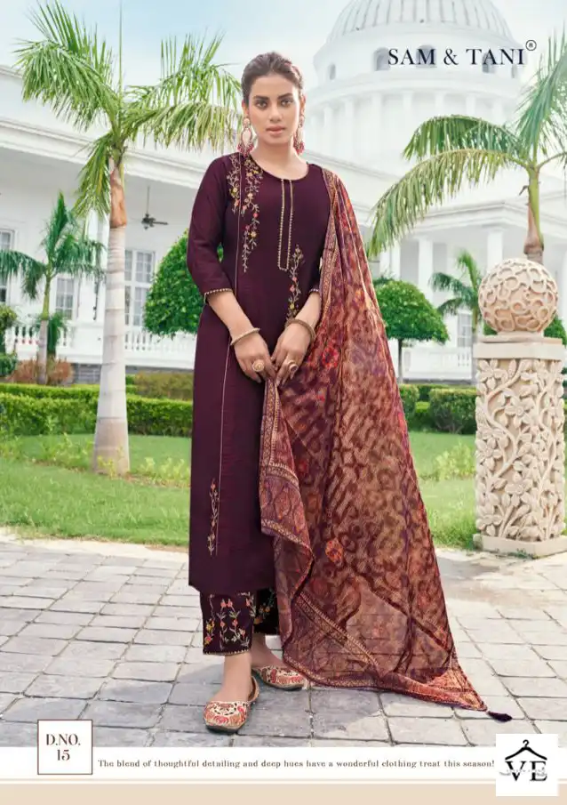 Sam & Tani Elora Pure Bsy Chinon Parampara Silk Wholesale Readymade Salwar Suit Catalog — Wholesale Salwar Suits, MPA wholesale from Surat - Gallery Image 7