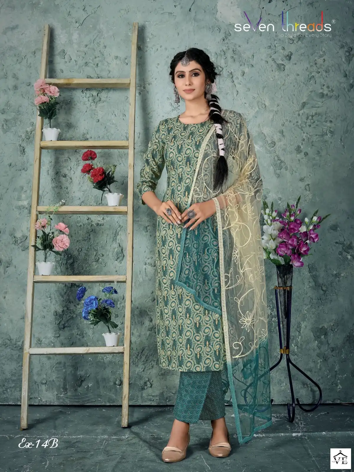 Seven Threads Ex-14 Cotton Slub Wholesale Readymade Salwar Suit Catalog — Wholesale Salwar Suits, MPA wholesale from Surat - Gallery Image 3