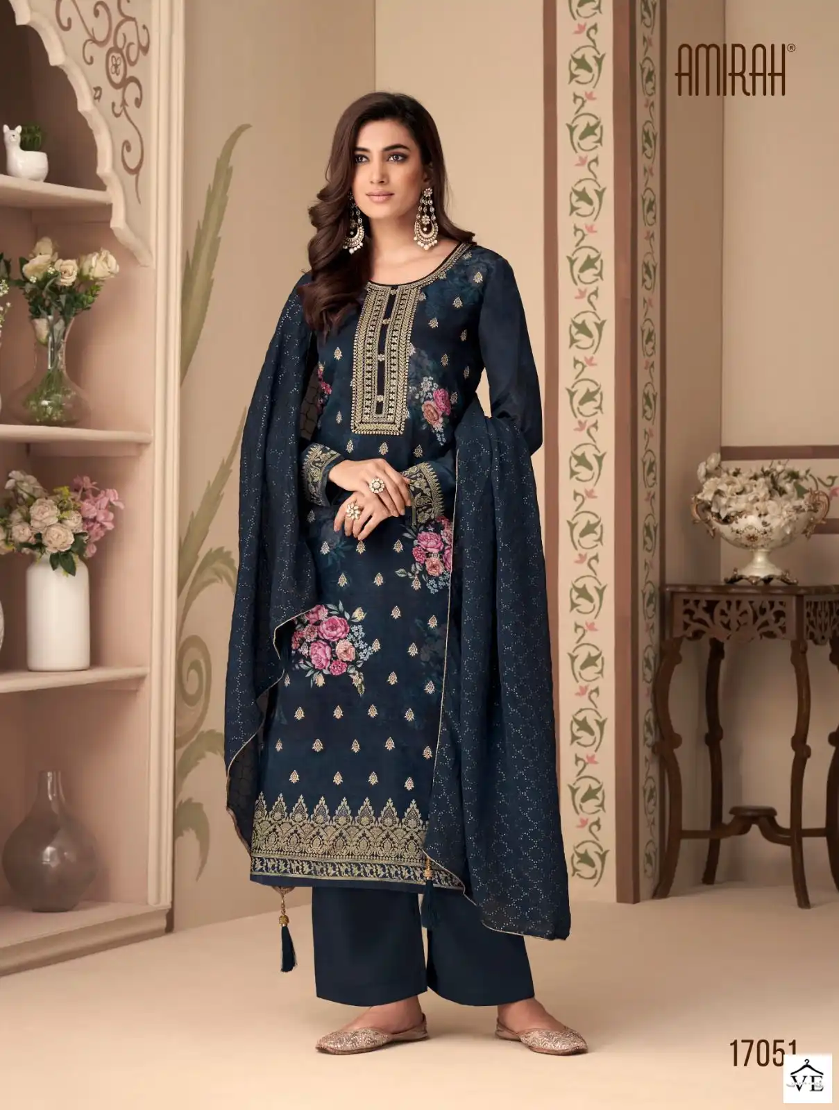 Amirah Feeza Pure Habutai Silk Jacquard Wholesale Designer Suits Catalog — Wholesale Salwar Suits, MPA wholesale from Surat — view 2