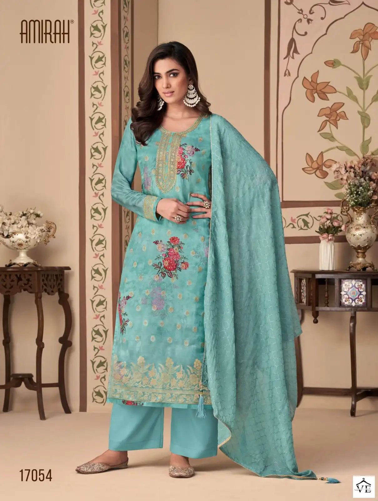 Amirah Feeza Pure Habutai Silk Jacquard Wholesale Designer Suits Catalog — Wholesale Salwar Suits, MPA wholesale from Surat — view 4