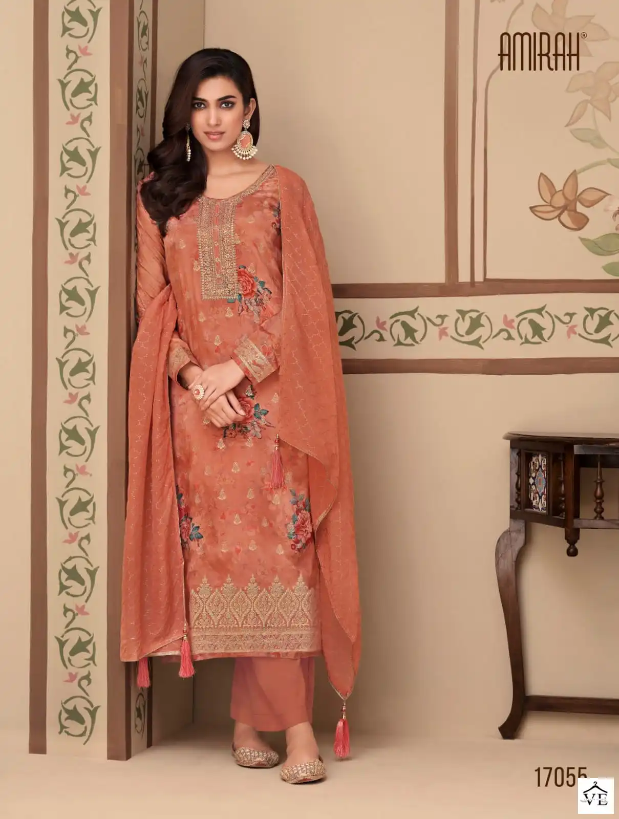 Amirah Feeza Pure Habutai Silk Jacquard Wholesale Designer Suits Catalog — Wholesale Salwar Suits, MPA wholesale from Surat — view 5
