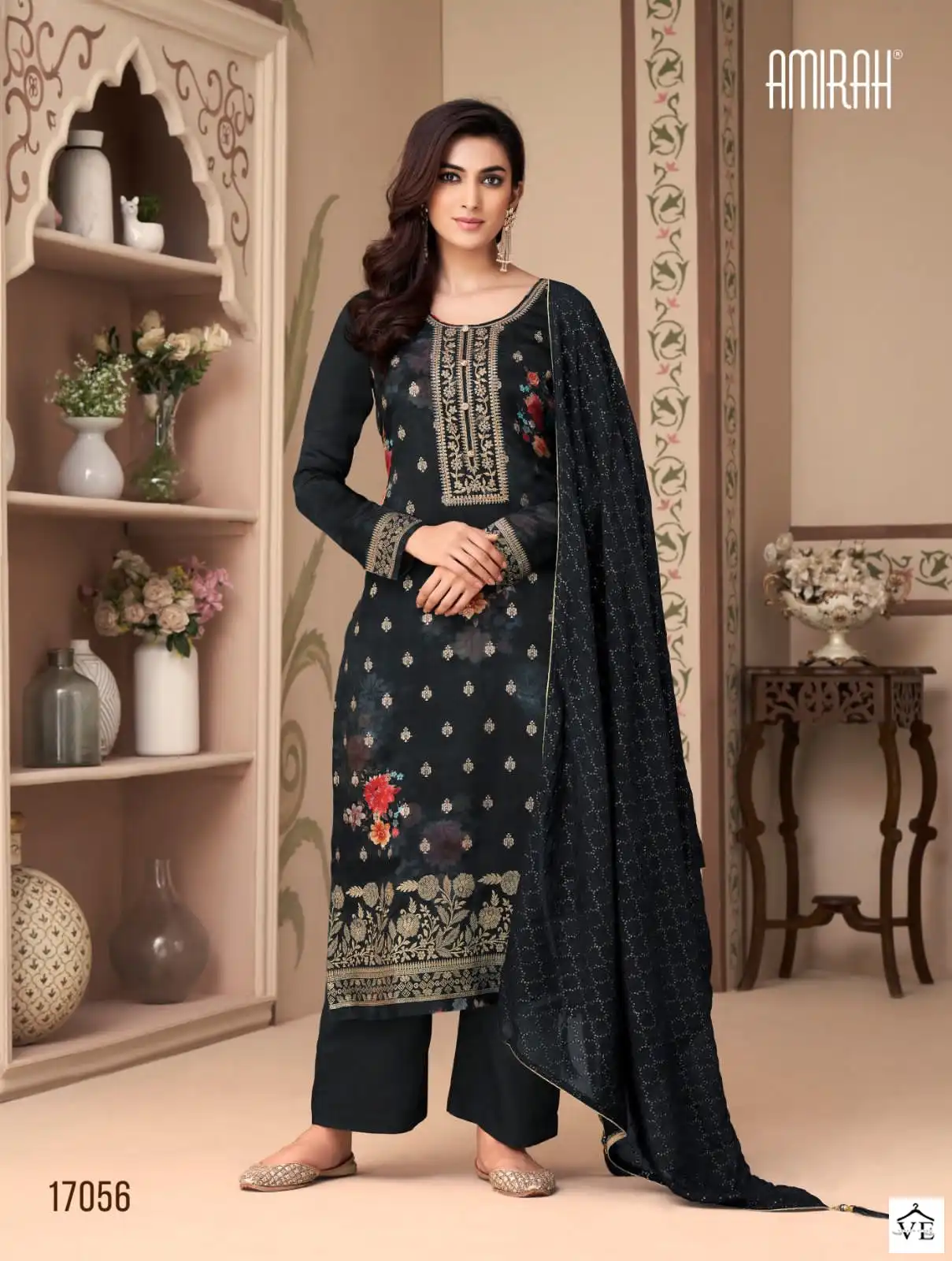 Amirah Feeza Pure Habutai Silk Jacquard Wholesale Designer Suits Catalog — Wholesale Salwar Suits, MPA wholesale from Surat — view 6