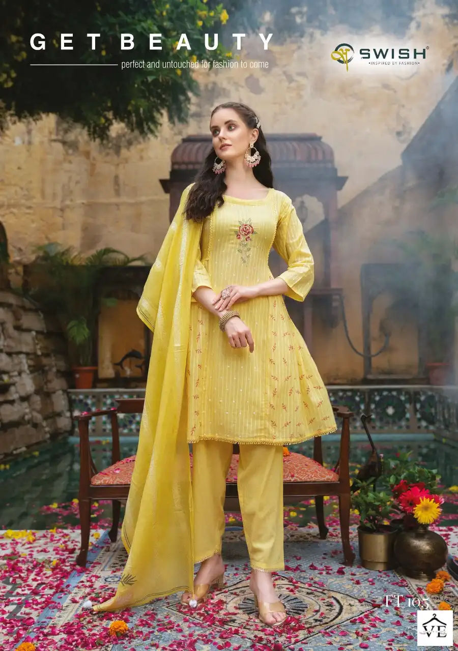 Swish Festive Tadka Pure Lino Cotton Jacquard Wholesale Readymade Suit Catalog — Wholesale Salwar Suits, MPA wholesale from Surat - Gallery Image 2
