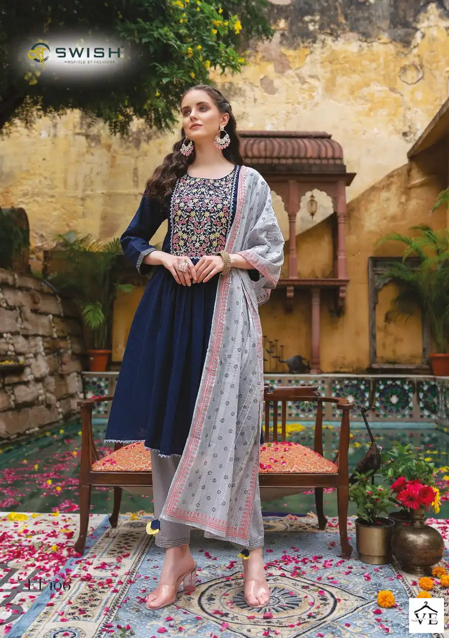 Swish Festive Tadka Pure Lino Cotton Jacquard Wholesale Readymade Suit Catalog — Wholesale Salwar Suits, MPA wholesale from Surat - Gallery Image 4