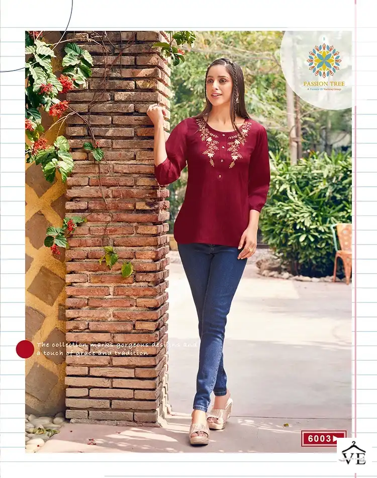 Passion Tree Flair Fiesta Vol 1 Fancy Rayon Wholesale Tunic Catalog — Wholesale Kurtis, MPA wholesale from Surat - Gallery Image 6