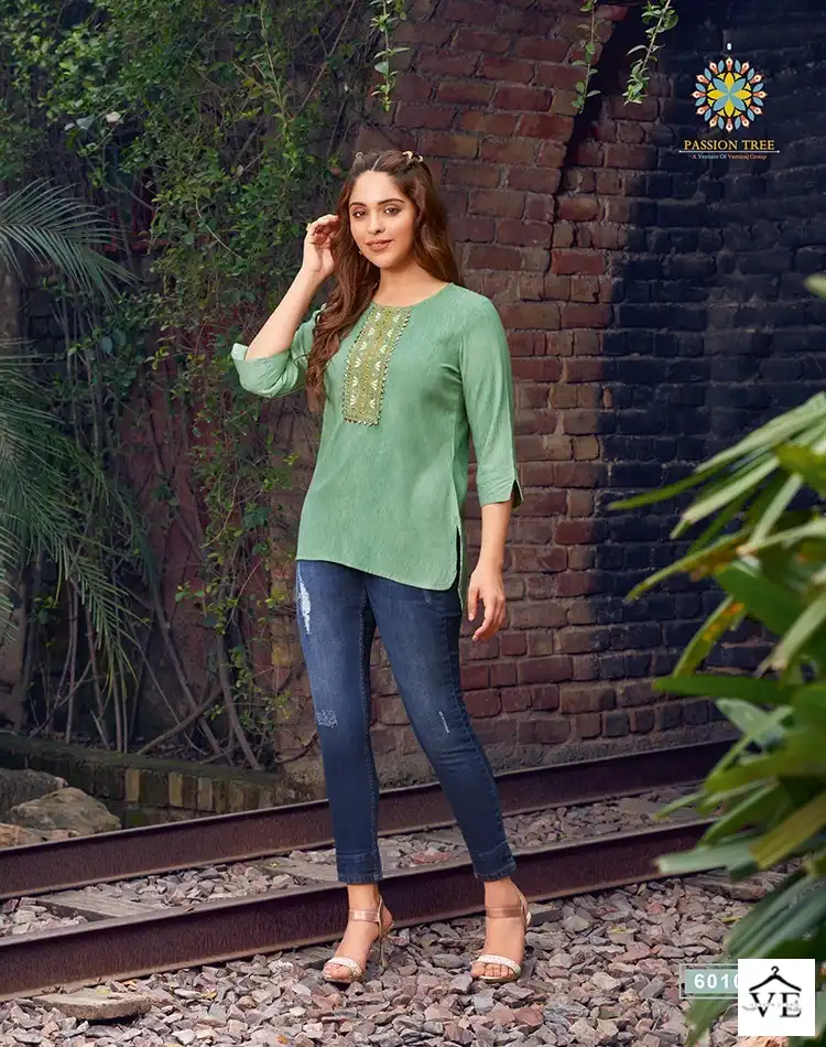 Passion Tree Flair Fiesta Vol 1 Fancy Rayon Wholesale Tunic Catalog — Wholesale Kurtis, MPA wholesale from Surat - Gallery Image 4