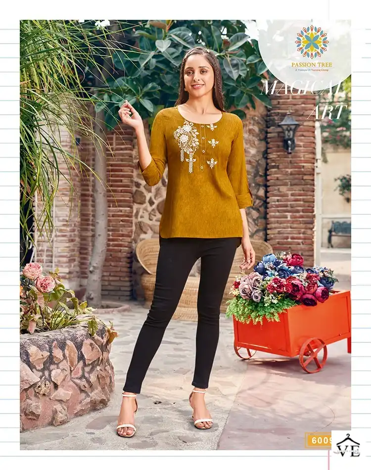 Passion Tree Flair Fiesta Vol 1 Fancy Rayon Wholesale Tunic Catalog — Wholesale Kurtis, MPA wholesale from Surat - Gallery Image 2