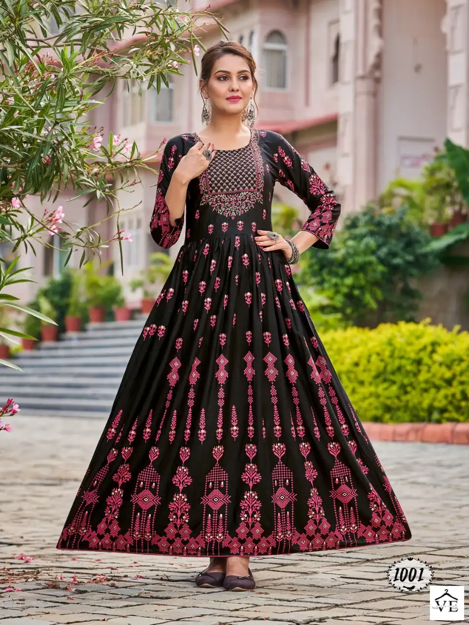 Banwery Flora 14Kg Rayon Wholesale Gown Catalog — Wholesale Kurtis, Banwery wholesale from Surat - Gallery Image 4
