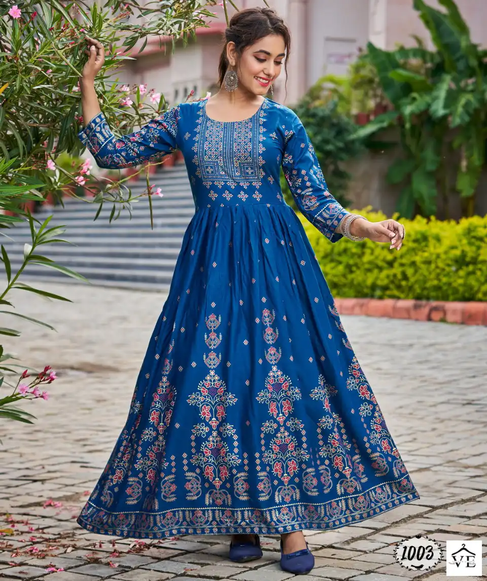 Banwery Flora 14Kg Rayon Wholesale Gown Catalog — Wholesale Kurtis, Banwery wholesale from Surat — view 1