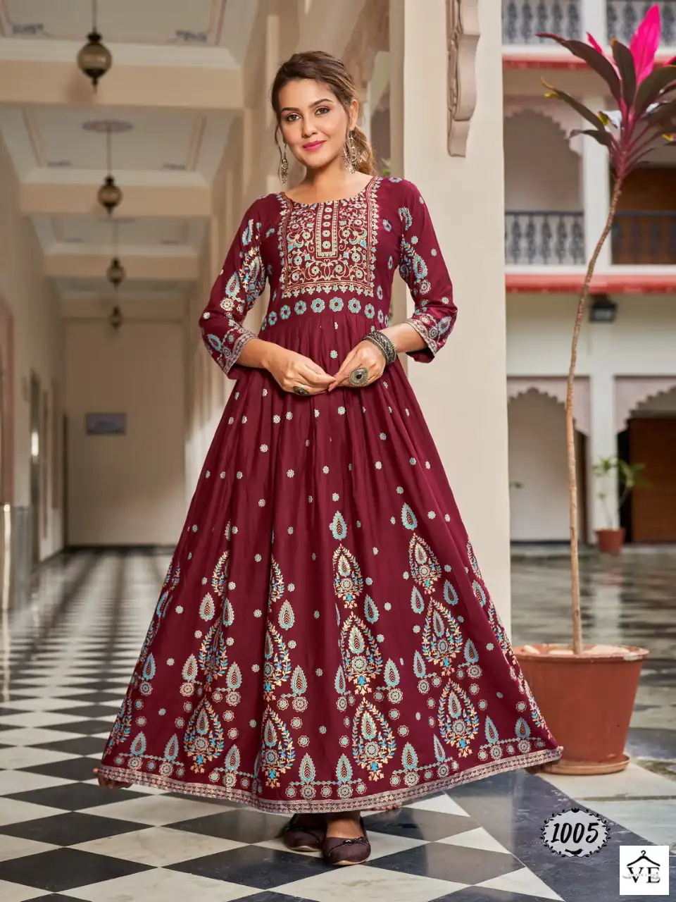 Banwery Flora 14Kg Rayon Wholesale Gown Catalog — Wholesale Kurtis, Banwery wholesale from Surat - Gallery Image 2